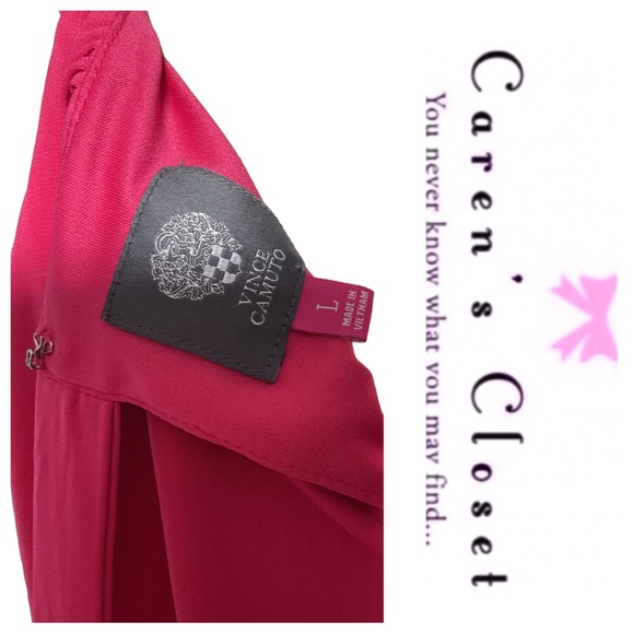 Vince Comuto Pomegranate Pink Wide Leg Stretch Jersey Halter Pant Jumpsuit - Picture 10 of 10